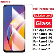 Wholesale full transparent tempered glass For OPPO A94 Reno 5 reno5 F Z 5f 5z lite 4G 5G HD clear screen protector protective glass film
