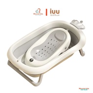 Chậu tắm gập gọn báo nhiệt cho bé Iuu 24x50x92cm thau tắm trẻ em cao cấp - Monnie Kids