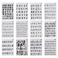 12/24pcs Letter Stencils Drawing Painting Template Set Number Alphabet Letter Drawing Stencils Templ
