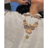 Rattan necklace | Ethnic necklace | Unique ethnic necklace | Wooden Necklace | Shell necklace