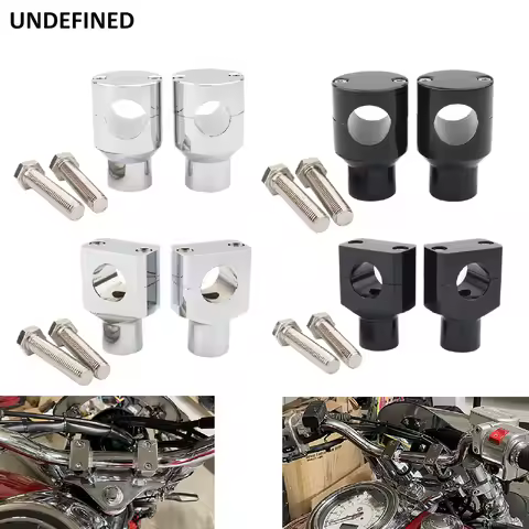 2X Motorcycle 7/8" 1" Handlebar Riser Clamp Aluminum For Harley Custom Springer Bobber Chopper 22mm 