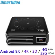 Smartldea Pocket 4K โปรเจคเตอร์3D Android9.0 2.4G 5G Wifi BT5.0บ้าน Proyector 4G ตัวเลือกรอม32G HD วิดีโอเกม Beamer M.2