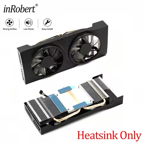 Reference Design GTX 1060 Graphics Card Cooler with Two Heat Pipes Dual Fans Mounting hole spacing: 
