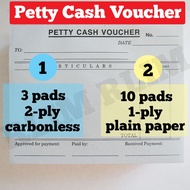 Petty Cash Voucher Carbonless Carbonized or Plain