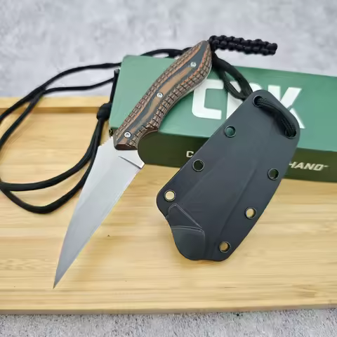 Multi-purpose Sheathed Tactical Knife CR2388 with 8Cr13Mov Blade Mikata Handle for Outdoor Hunting a