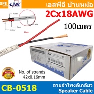 [ 100 เมตร ] CB-0518W CB-0516W CB-0514W Link สายลำโพงตีเกลียว Speaker Cable OFC Stranded Oxygen free