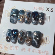 Handmade Nail Art Short Ladder XS Size Bridal Nail Tips Daily Beauty Therapy Nails False Nails Norma