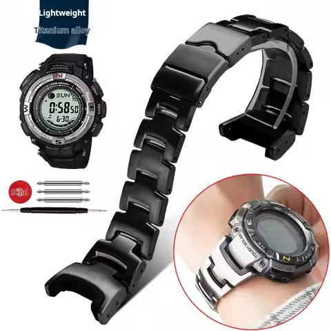 Upgrade Lightweight Titanium Alloy Metal Watch Band For Casio Prg-240 Prg130 Prg-130y Prw-1500 Modif