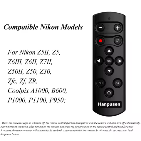 Hanpusen ML-L7B Wireless Remote Control Shutter Release for Nikon Z5 Z30 Z6II Z7II Zfc Z50 P950 A100