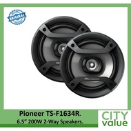 Pioneer TS-F1634R 6.5" Caar Stereo Speakers. 200W. 2-Way. 88dB. Full-range speakers. Dimensions: 4.9