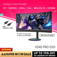 PRISM+ X340 PRO EVO | 34" 180Hz Curved Ultrawide 21:9 UWQHD [3440 x 1440] 120% sRGB Gaming Monitor