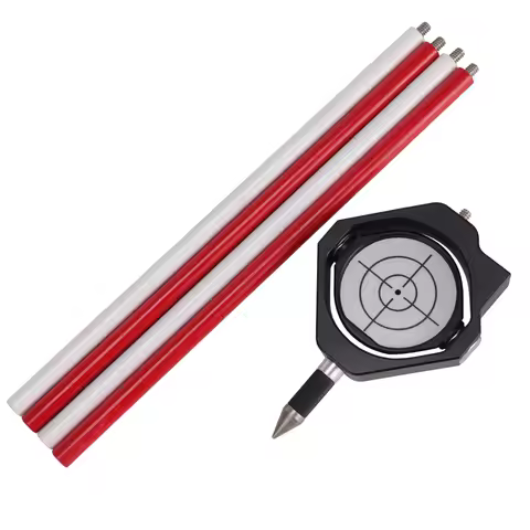 Surveying Mini Prism Reflective Target RT110 With Aluminum Pin Pole Kit, Reflective Target Set With 