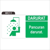 EMERGENCY SHOWER SIGN (STICKER ONLY)