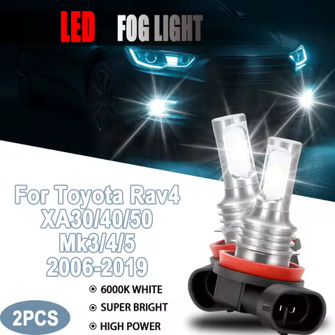 H8 H9 H11 Car Fog Lamps 20000LM Super Bright 6000K Auto Driving Running Lamp For Toyota Rav4 XA30/40