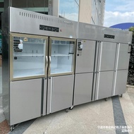 HY-D Industrial Refrigerator Four-Door Freezer Upright Refrigerators Freeze Storage Double Temperature Fresh Cabinet Six