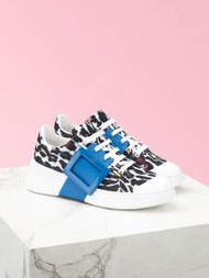 Roger Vivier Viv' Skate鍍漆飾扣豹紋運動鞋