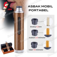 Asbak Mobil Portabel, Kap Terbang Anti Asap Walnut Mini Mobil Anti Soot-Terbang Ci-Garette Anti-Ash 