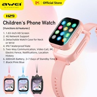 Awei H29 Children's phone Smart watch GPS Accurate Locating Video Call 4G network Waterproof rate IP67 Ultra Long Battery smartwatchs for kids
