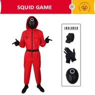 【PRETTYGG】Squid Game Costume  Cosplay Outfits for Kids  Teens and Adult Coverall Jumpsuits Red With Mask