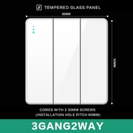 LEJIA Ultra Frameless white Wall Glass Panel Switch 13 Amp Modern Lighting Switch Universal 3-pin pl