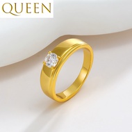 emas 916 original gold Four-prong solitaire inlaid with zirconia ring women Couple Wedding Engagement Delivery Gift for Women
