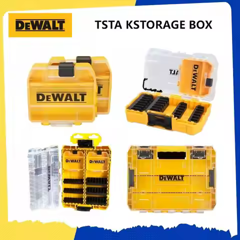 DEWALT TSTAK Tough Storage Box - Medium/Large, Power Tool Case for Screwdriver Bits (DT70800/DT70801