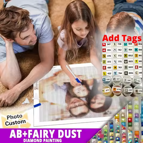 Photo Custom 5D Velvet Canva AB Fairy Dust Diamond Painting Private Custom Cross Stitch Mosaic Embro