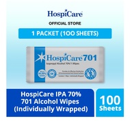 HospiCare 70% IPA Alcohol Wipes 100 Sheets