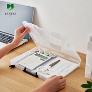 ALANFY A4 File Box, Portable Transparent a5 Organize The Box, Document Case Durable Folder Simple a4