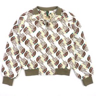 全新未使用 GUCCI THE NORTH FACE 21SS 648866 全幅 Logo 印花絎縫拉鍊飛行員夾克ブラウン/白色 M 碼 正品男款