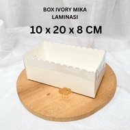 (1pcs) White Ivory Laminated Mica Cake Box Size 10x20x5 / 10x20x8