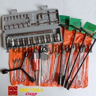 Wrench Package Wrench Set + Socket Wrench Set 27 pcs + L-Spanner + 4pcs T-Spanner + Y-Spanner + Scre