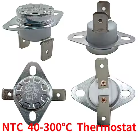 50PCS Thermostat KSD302/KSD301 40-300C 16A250V Ceramics 40C 60C80C 100C 120C 150C 200C 250C 300C 350