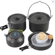 Kit Pot Pans Mess Kit 5-6 ] Non-stick 5 Cookware Kit Pot Mess Cookware Portable Pot 5 - Outdoor Port