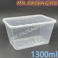 1300ml Rectangular Plastic Disposable Food Container [ 50sets± ] Rectangle Food Box Container 1300 m