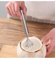 304 Stainless Steel Coconut Meat Scraper - With Spoon Coconut Grater for Coconut Salad, Buko Juice