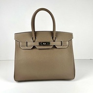 【翰貝格名牌館】Hermes Birkin 30 etoupe 18 大象灰 銀釦 EP皮 內縫 柏金包 U刻
