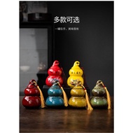 Tea Pot Large Size Ceramic Tea Pot Gourd Tea Pot Portable Kiln Glaze-changing Creative Ornaments Sea