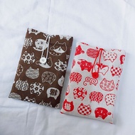 Book Sleeve Small | Cloth Book Bag | Novel Pouch - Cat Motif