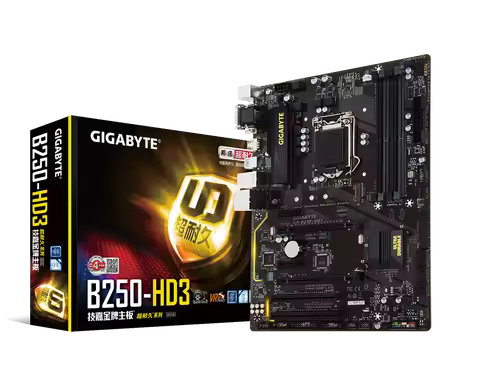 NEW Gigabyte B250 HD3 Desktop Motherboard LGA 1151 Support 6th/7th-Gen i7 i5 i3 DDR4 64GB M.2 SSD