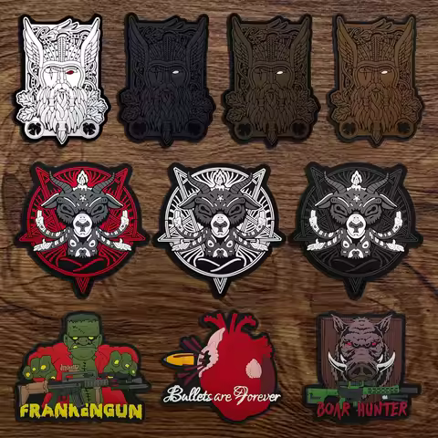 A Zombie Odin War Pattern Pvc Material Sticker Morale Patch Badge Patch, with Glow-In-The-Dark Effec