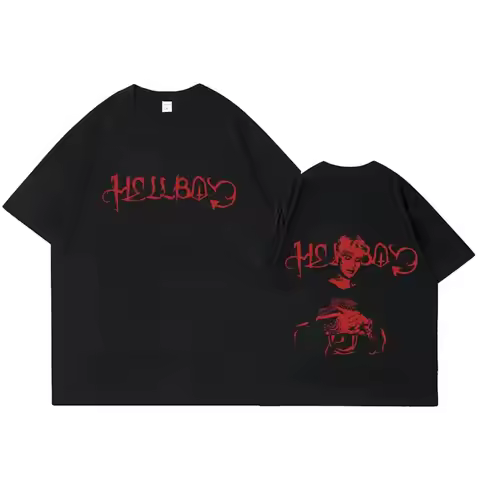 Rapper Lil Peep Crybaby Hellboy T-shirt Vintage Hip Hop T Shirt Men's Women Clothing High Quality Co