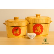 Wooden Rice Bucket | Rice Bucket | 6KG/10KG/12KG | Moisture-Proof Storage | Kitchen Storage Goods