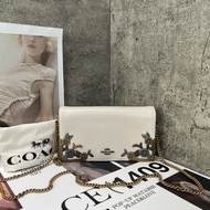 Coach 白色重工鏈條包 斜背包