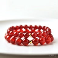 Pure Gold Loose Beads999Jade2025Wholesale Genuine New Gold Jade Bracelet for Men Red Agate for Women