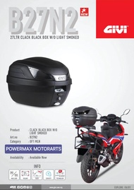 🔊 CLEARING STOCK‼️GIVI BOX B27N2 ( CLACK BLACK BOX W/O LIGHT SMOKED)