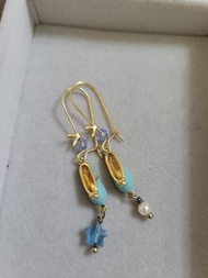 Les Nereides 耳環 芭蕾舞鞋仔 粉藍色