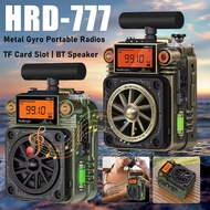 HRD-777 Metal Gyro Portable Pocket Radios Full-Band Radio Receiver Support TF Card Music Player BT S