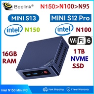 Beelink Min S13 Pro N150 Windows 11 Mini PC Intel N100 N95 DDR4 16GB 500GB SSD 1000M LAN Wifi6 BT5.2
