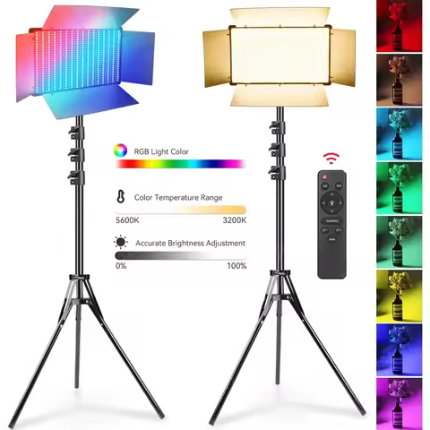 U600 U800 RGB LED Video Light Photo Studio Lamp RGB Panel Lamp with Tripod Stand Remote for Video Re